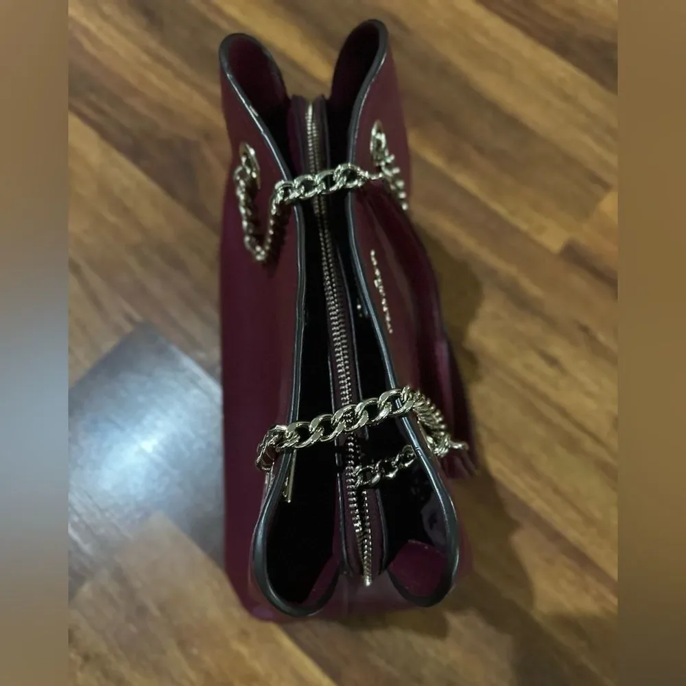 Kate Spade New York Jordyn Medium Chain Handle Tote Shoulder Bag Burgundy